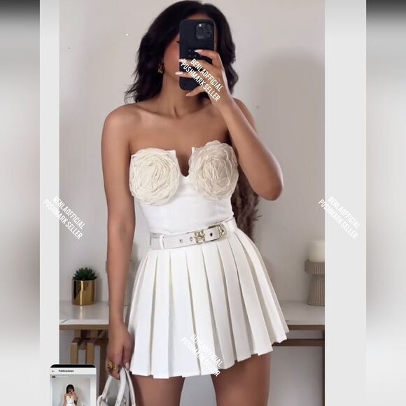 NWT ZARA STRAPLESS FLORAL TOP - Picture 4 of 16